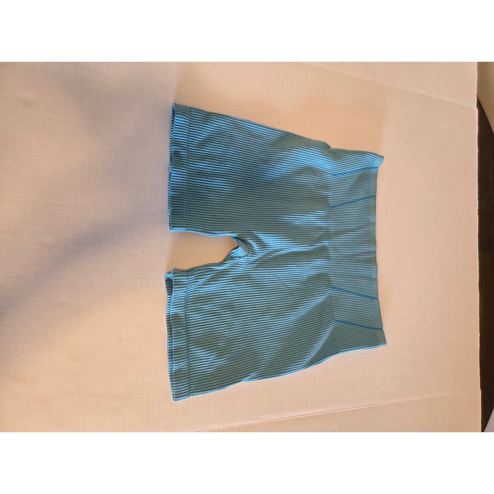 No Boundaries Blue Ribbed Seamless Biker Shorts High Waist Athletic Size L 11-13